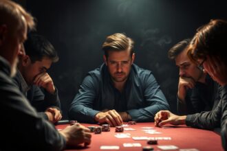 Poker Player Analyzing Opponents